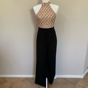 2-toned sequence jumpsuit